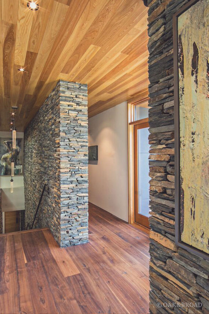 Wide Plank Black Walnut Floor In Modern Atlanta Home