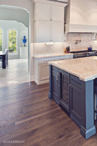 Custom wide plank hardwood floor by Oak & Broad in kitchen of Arizona Home