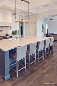 Custom wide plank hardwood floor by Oak & Broad in kitchen of Arizona Home