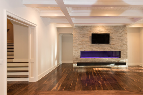 Living room with Black Walnut floor by Oak & Broad