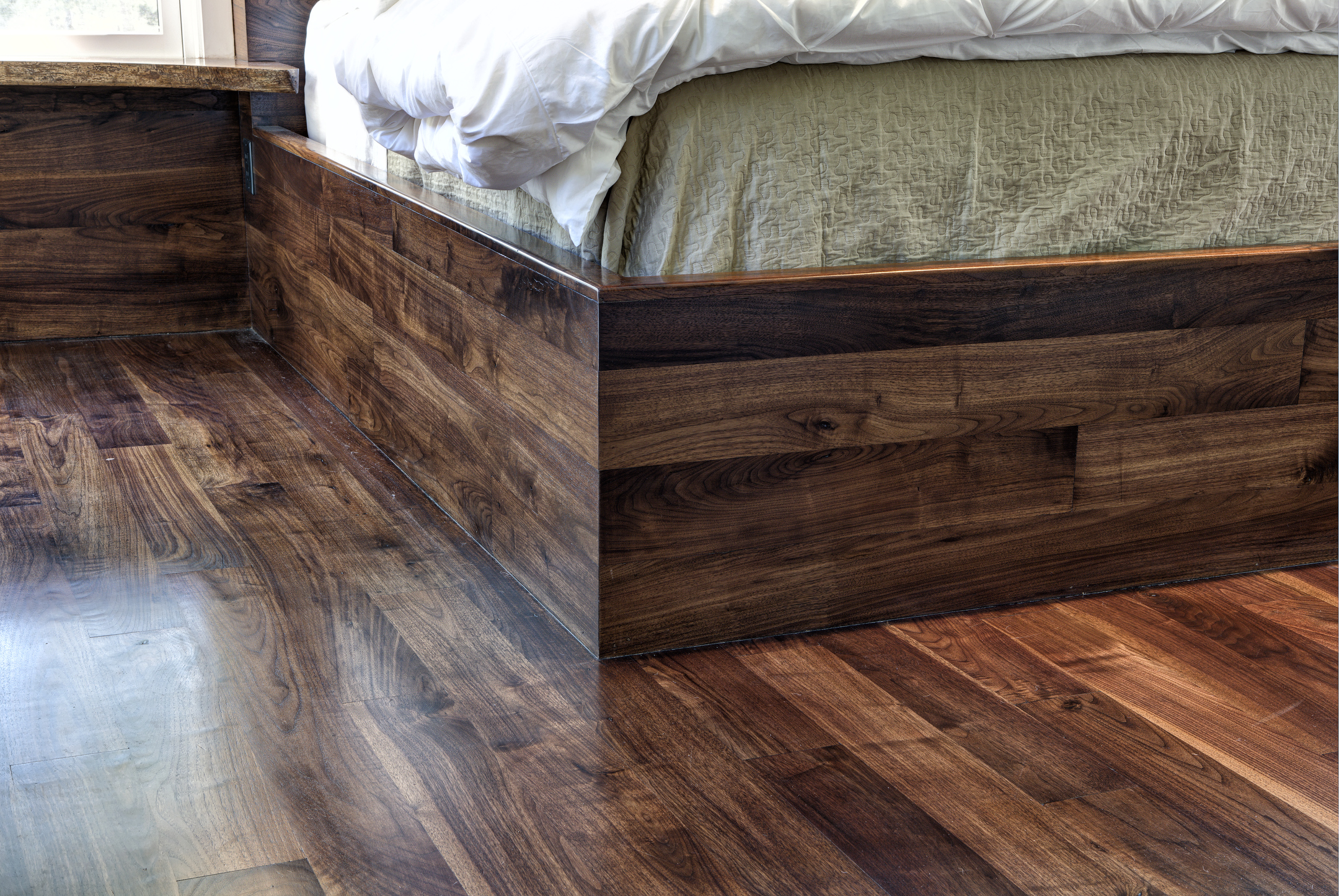 Custom Stained Black Walnut Flooring - Oak and Broad