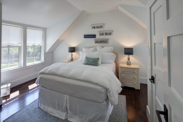 bedroom with maple wood plank flooring - Oak and Broad