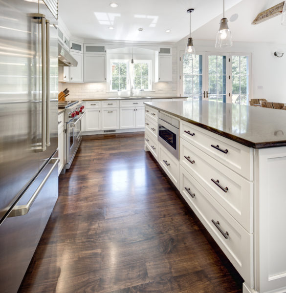 Black Walnut Wood Floors in Martha's Vineyard Kitchen