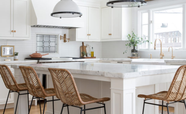 Kitchen With Hardwood Floor & Marble - Oak And Broad