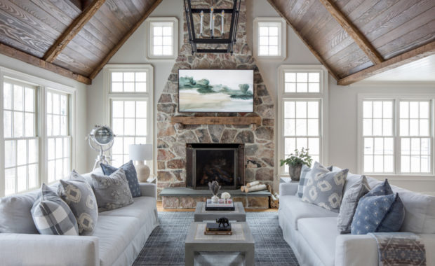 Hardwood Ceiling In Living Room - Oak And Broad