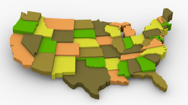 USA MAP - Oak And Broad