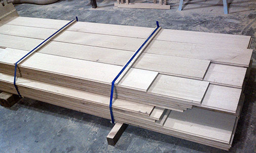 bundle of wide plank hardwood